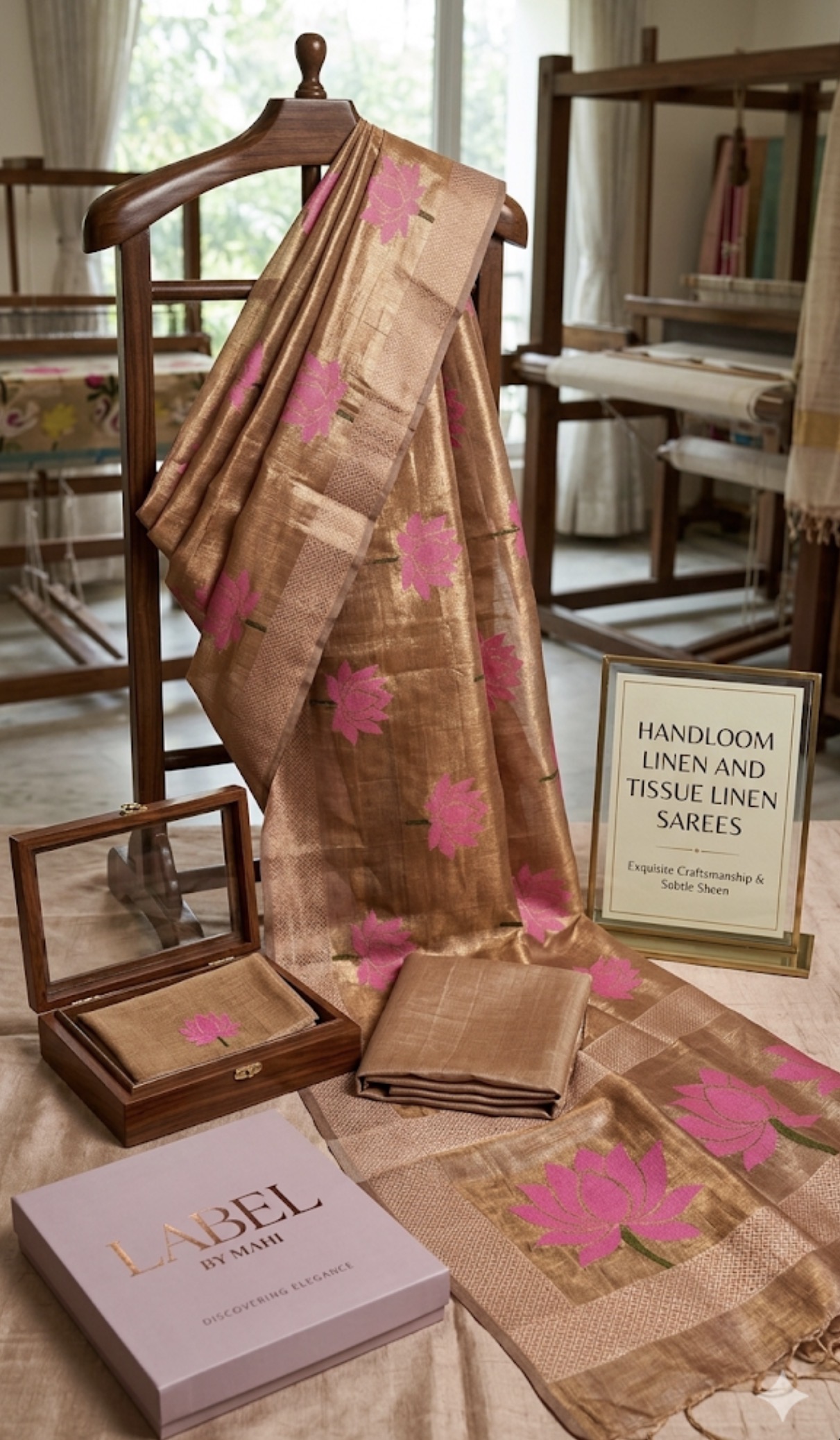 Handloom Linen and Tissue Linen Sarees